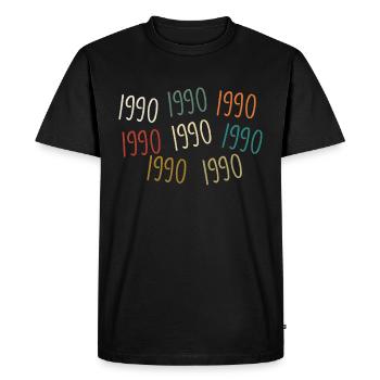 Né en 1990 - légendaire depuis 1990 - T-shirt Premium bio Homme - noir - Devant - Nico (187cm)