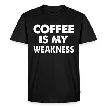 Le café est ma faiblesse - T-shirt Premium bio Homme - noir - Devant - Nico (187cm)