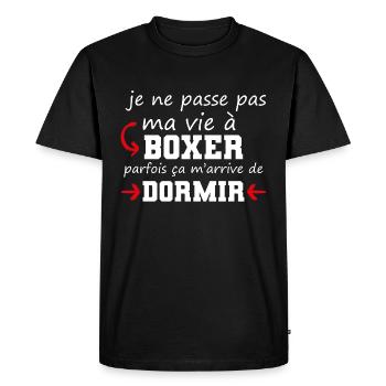 cadeau marrant boxe boxeur - T-shirt Premium bio Homme - noir - Devant - Nico (187cm)
