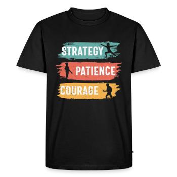 Stratégie Patience Courage Fencer Cadeaux 2021 - T-shirt Premium bio Homme - noir - Devant - Nico (187cm)