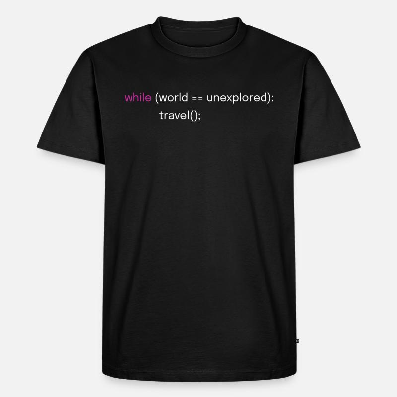 Lustiges Reise- und Coding-Design - Männer Premium Bio T-Shirt - Schwarz
