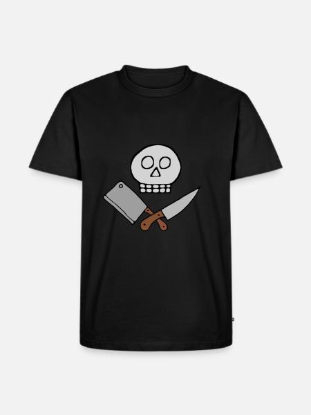 Skull Kitchen Knife Hackebeil - Men's Premium Organic T-Shirt - black