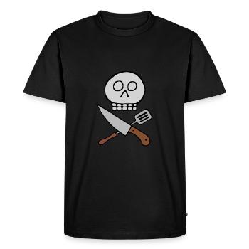Skull knife chef - Men's Premium Organic T-Shirt - black - Front - Nico (187cm)