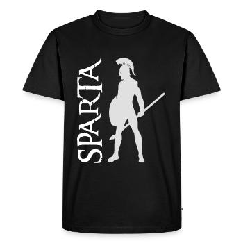 Sparte, Spartan, Spartacus, guerrier, médiéval, - T-shirt Premium bio Homme - noir - Devant - Nico (187cm)