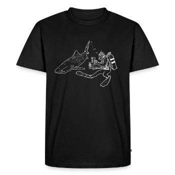 Plongeur de requins - T-shirt Premium bio Homme - noir - Devant - Nico (187cm)