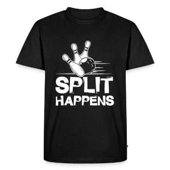 Bowling Split Happens - Men's Premium Organic T-Shirt - black - Front - Nico (187cm)