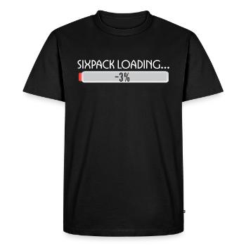SIXPACK LOADING-2 - Men's Premium Organic T-Shirt - black - Front - Nico (187cm)