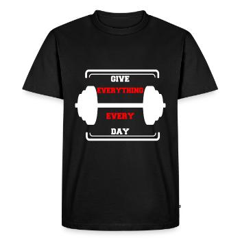 motivation fitness haltère formation musculation - T-shirt Premium bio Homme - noir - Devant - Nico (187cm)