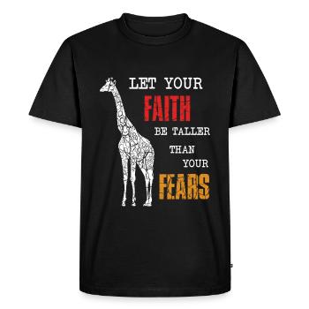 Girafes disant - T-shirt Premium bio Homme - noir - Devant - Nico (187cm)