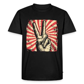 Peace Peace Movement - Men's Premium Organic T-Shirt - black - Front - Nico (187cm)
