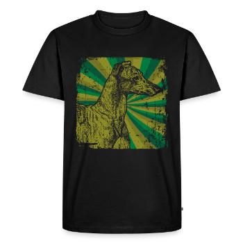 Le lévrier - T-shirt Premium bio Homme - noir - Devant - Nico (187cm)