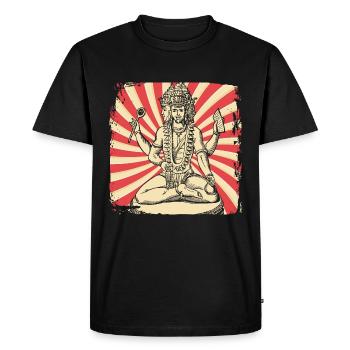 Hindou Inde Hindouisme - T-shirt Premium bio Homme - noir - Devant - Nico (187cm)