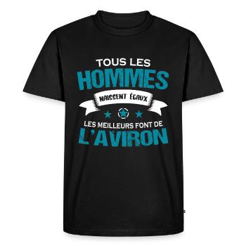 Aviron passion cadeau drôle rigolo - T-shirt Premium bio Homme - noir - Devant - Nico (187cm)