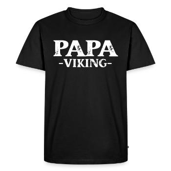 Papa viking fête des pères barbu tshirt drôle - T-shirt Premium bio Homme - noir - Devant - Nico (187cm)