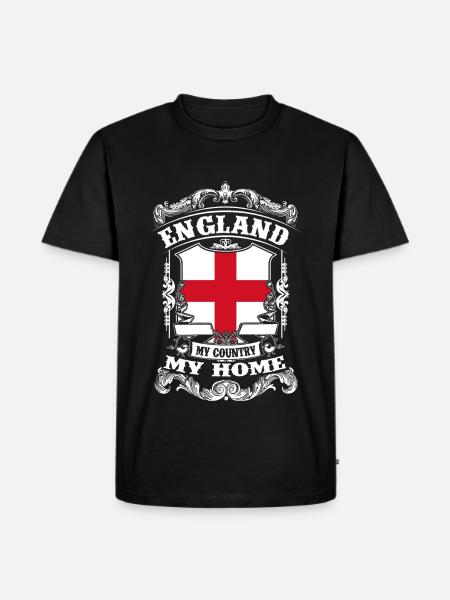 England - My country - My home - Men's Premium Organic T-Shirt - black