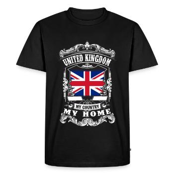 United Kingdom - My country - My home - T-shirt Premium bio Homme - noir - Devant - Nico (187cm)