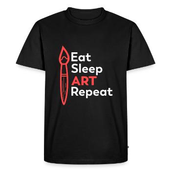 Art artiste crayon de couleur dessin peinture - T-shirt Premium bio Homme - noir - Devant - Nico (187cm)