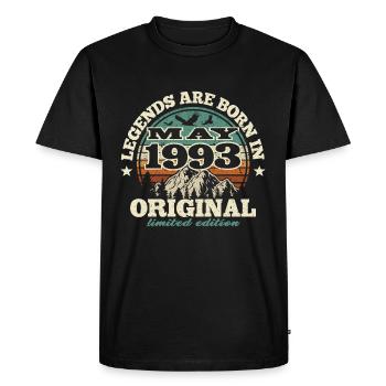 95 years old - legend born in 1993 - Men's Premium Organic T-Shirt - black - Front - Nico (187cm)