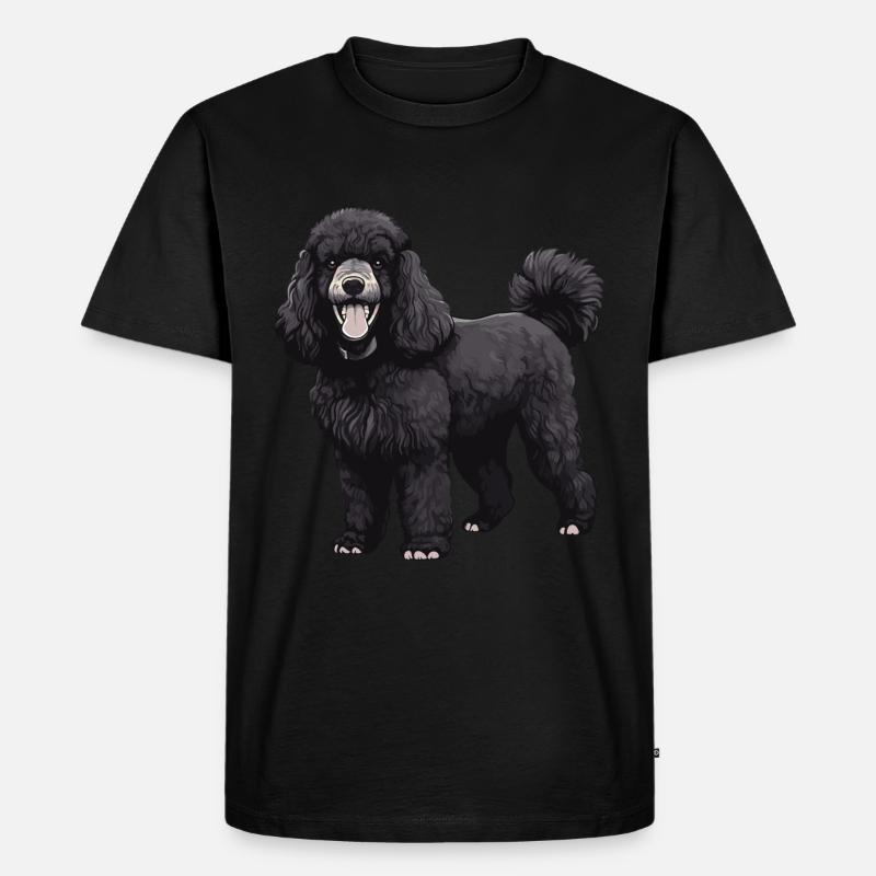 Pudel Hund Tier - Männer Premium Bio T-Shirt - Schwarz