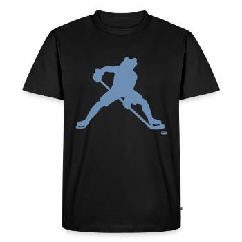 Frog Ice Hockey Player Silhouette Minimalist - Men's Premium Organic T-Shirt - black - Front - Nico (187cm)