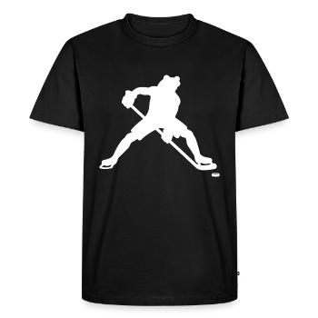 Frog Ice Hockey Player Silhouette Minimalist - Men's Premium Organic T-Shirt - black - Front - Nico (187cm)