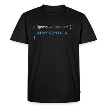 Gaming and Coding Design - Men's Premium Organic T-Shirt - black - Front - Nico (187cm)