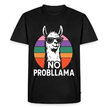 No Probllama Retro Look - Men's Premium Organic T-Shirt - black - Front - Nico (187cm)