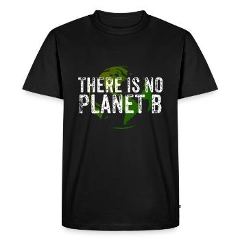 Il n'y a pas de planète B - Globe - T-shirt Premium bio Homme - noir - Devant - Nico (187cm)