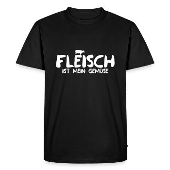 Fleisch ist mein Gemüse - Männer Premium Bio T-Shirt - Schwarz - Vorne - Nico (187cm)