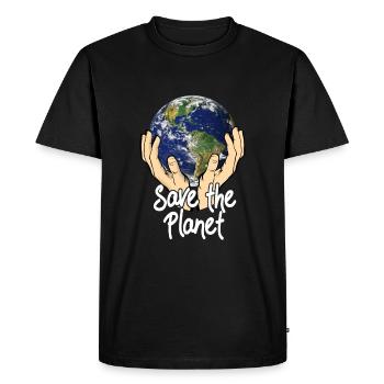 Save The Planet - Men's Premium Organic T-Shirt - black - Front - Nico (187cm)