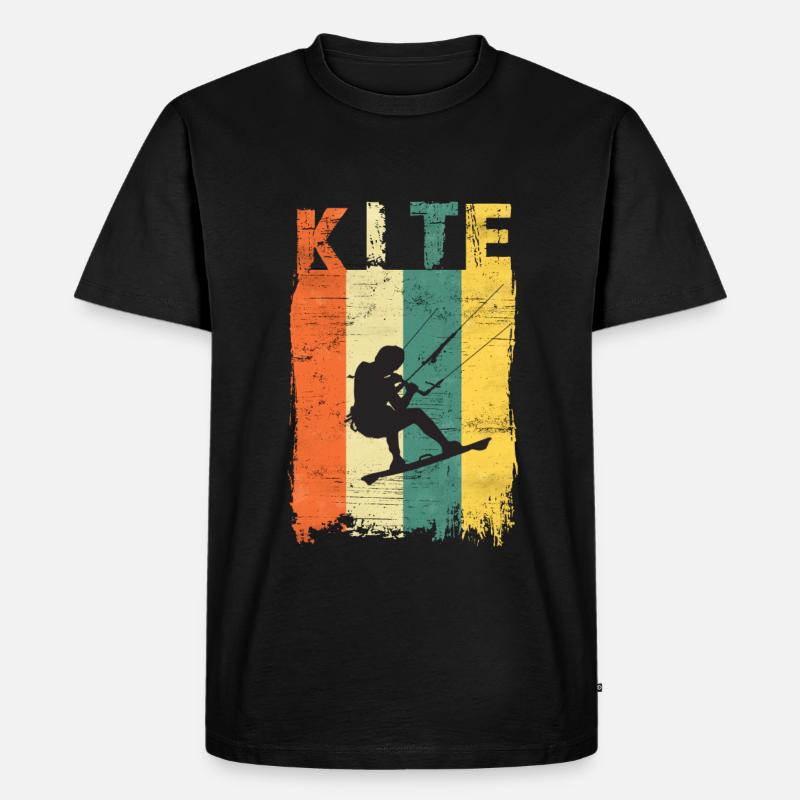 Kite Surfing Kitesurfer - Männer Premium Bio T-Shirt - Schwarz
