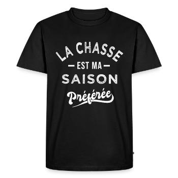 Chasse saison préférée Cadeau cool pour chasseur - T-shirt Premium bio Homme - noir - Devant - Nico (187cm)