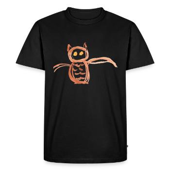 Petit hibou - de la peinture enfantine - T-shirt Premium bio Homme - noir - Devant - Nico (187cm)