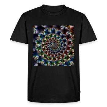 Fraktal #38 - Männer Premium Bio T-Shirt - Schwarz - Vorne - Nico (187cm)
