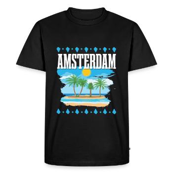 Amsterdam - T-shirt Premium bio Homme - noir - Devant - Nico (187cm)