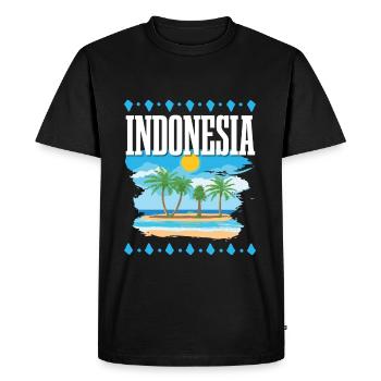 Indonésie - T-shirt Premium bio Homme - noir - Devant - Nico (187cm)