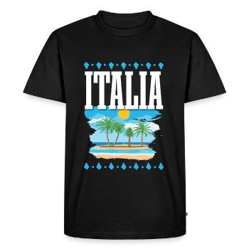 Italia - T-shirt Premium bio Homme - noir - Devant - Nico (187cm)