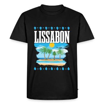 Lisbonne - T-shirt Premium bio Homme - noir - Devant - Nico (187cm)