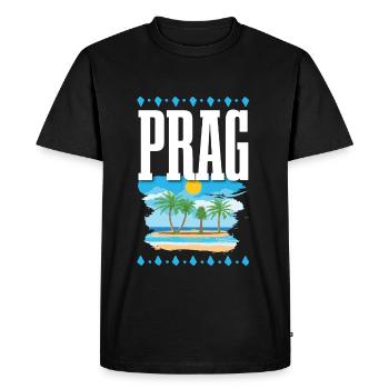 Prague - T-shirt Premium bio Homme - noir - Devant - Nico (187cm)