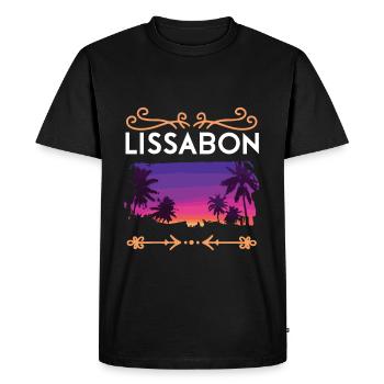 Lissabon - Männer Premium Bio T-Shirt - Schwarz - Vorne - Nico (187cm)