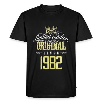 1982 limited edition - Men's Premium Organic T-Shirt - black - Front - Nico (187cm)