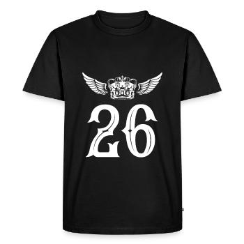 26 Number crown - Men's Premium Organic T-Shirt - black - Front - Nico (187cm)