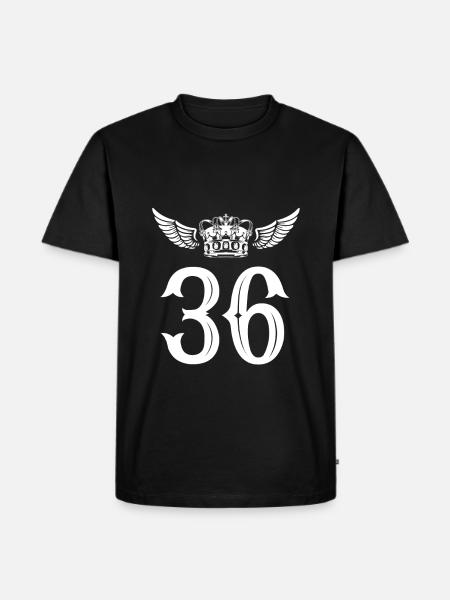 36 Number crown - Men's Premium Organic T-Shirt - black
