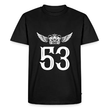 53 Number crown - Men's Premium Organic T-Shirt - black - Front - Nico (187cm)