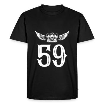 59 Couronne numérique - T-shirt Premium bio Homme - noir - Devant - Nico (187cm)