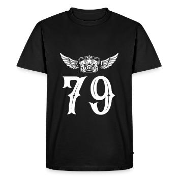 79 Couronne numérique - T-shirt Premium bio Homme - noir - Devant - Nico (187cm)