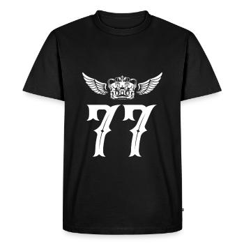 77 Couronne de numéros - T-shirt Premium bio Homme - noir - Devant - Nico (187cm)