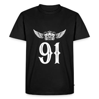 91 Couronne numérique - T-shirt Premium bio Homme - noir - Devant - Nico (187cm)