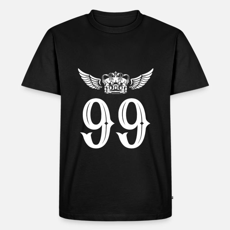 99 Zahl Krone - Männer Premium Bio T-Shirt - Schwarz