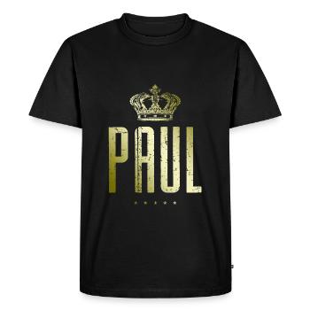 Paul - Men's Premium Organic T-Shirt - black - Front - Nico (187cm)